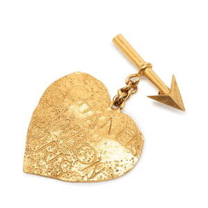 CHANEL Gold Heart Brooch